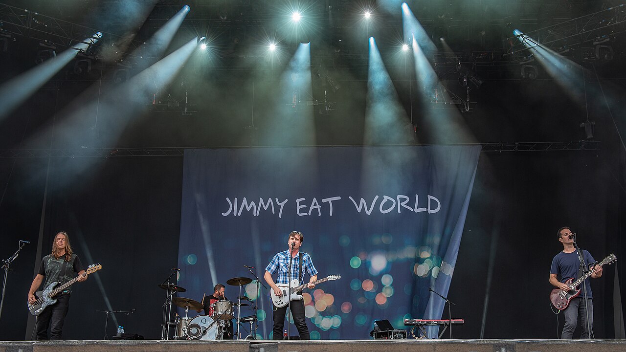 Jimmy Eat World performing at a festival.